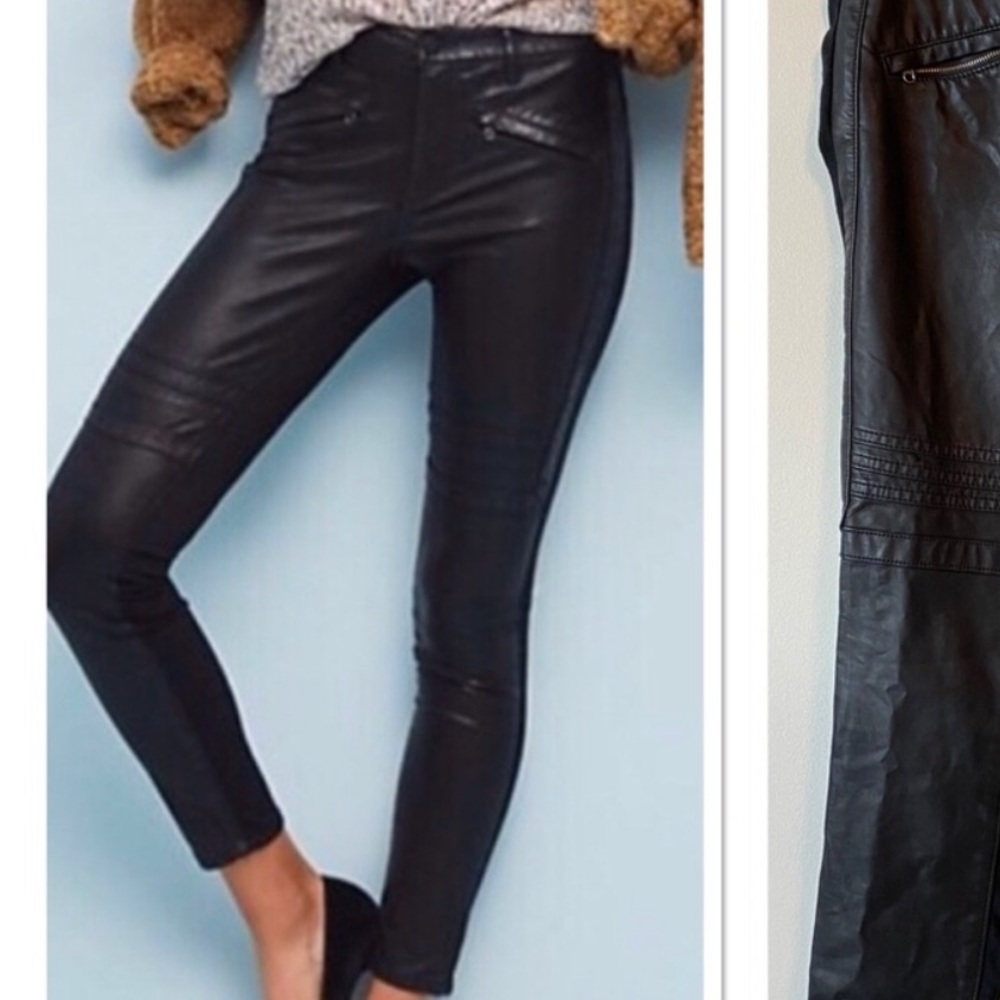 Vegan leather skinnies